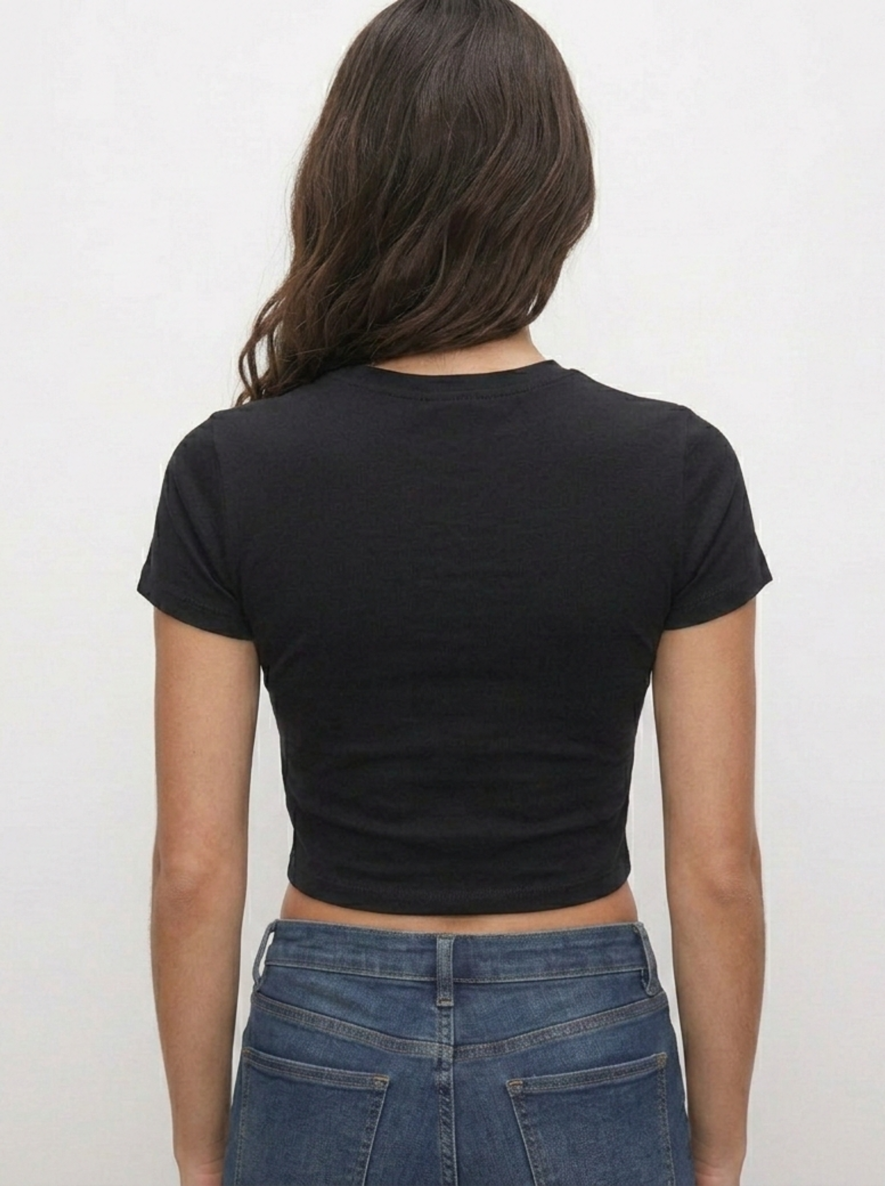Floral Black Crop T-Shirt