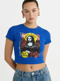Monalisa Blue Crop T-Shirt