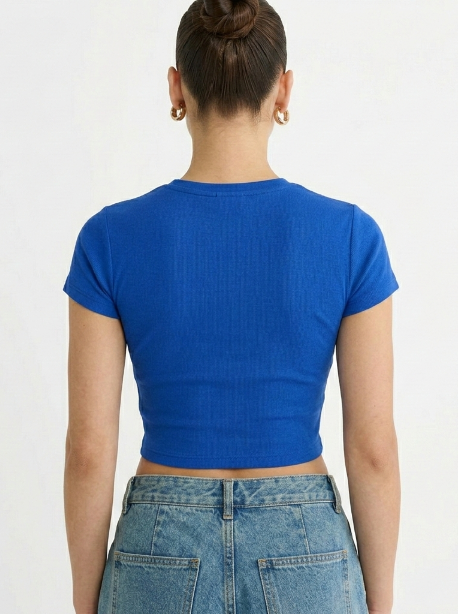 Monalisa Blue Crop T-Shirt