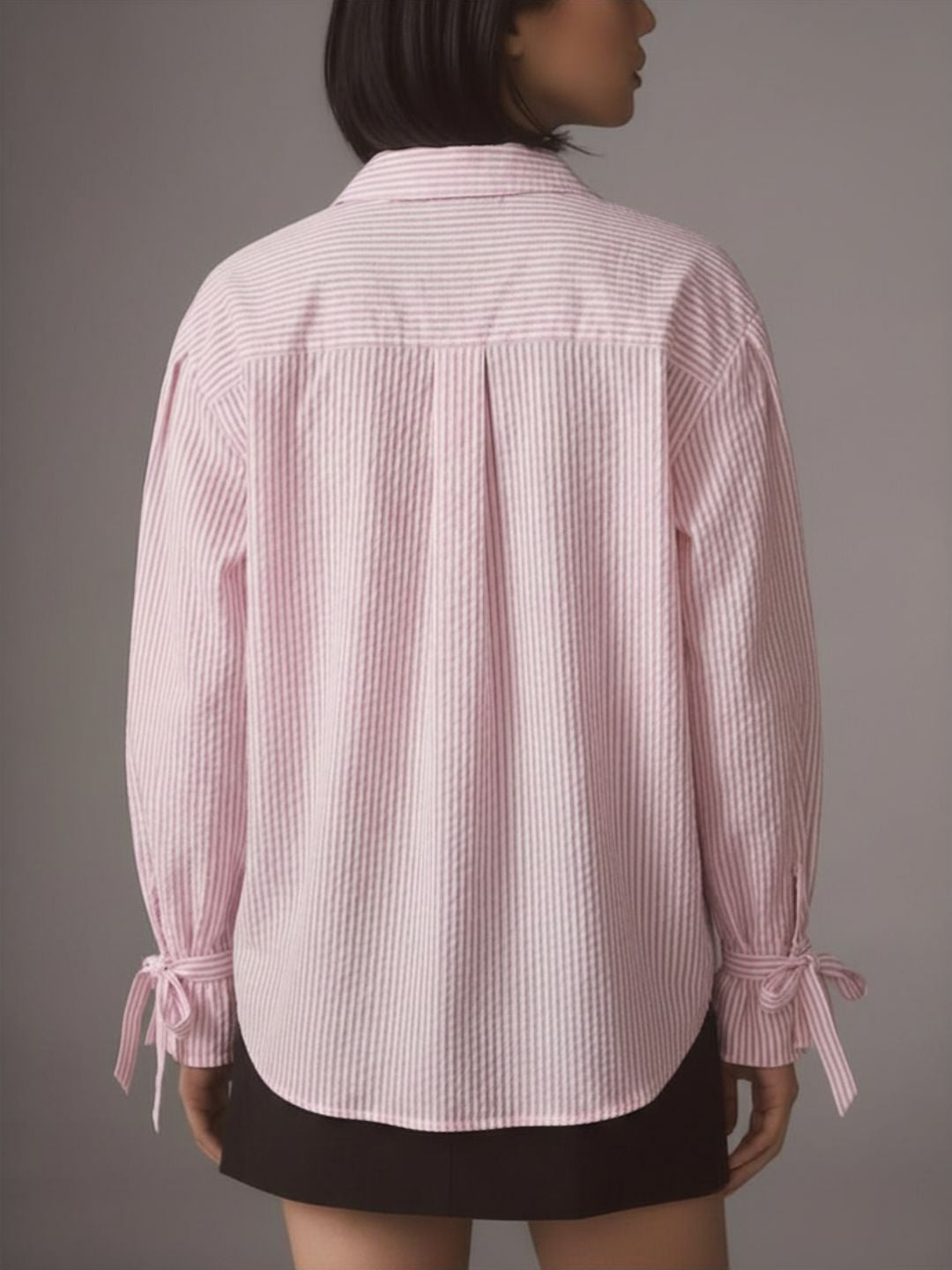 Pink Seersucker Relaxed Fit Shirt