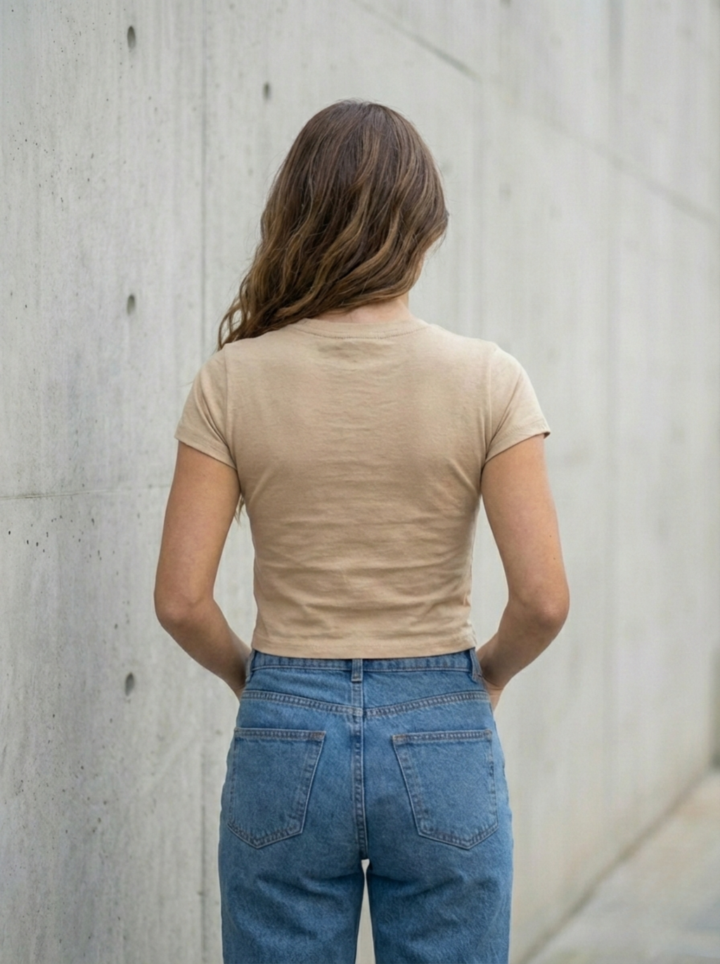 GenZ Beige Crop T-Shirt
