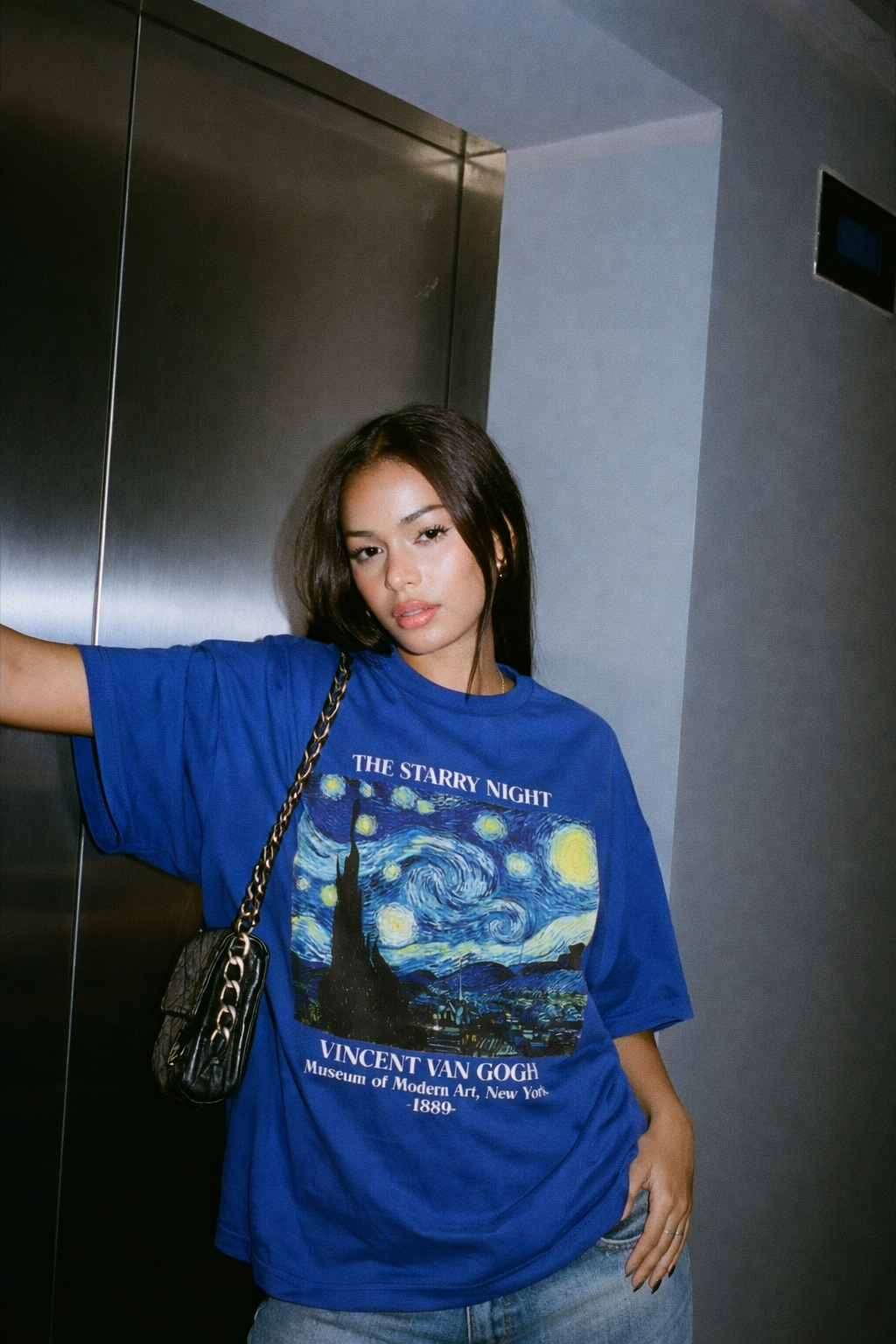 Starry Night Blue Oversized T-Shirt
