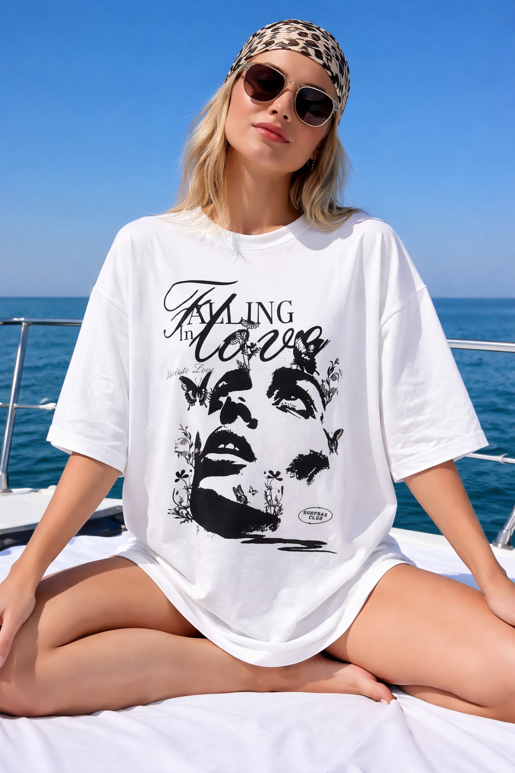Falling in Love White Oversized T-Shirt