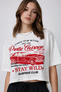 Stay Wild White Boxy Tee