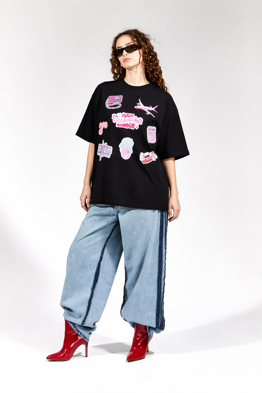 Main Character Energy Black Oversized T-Shirt