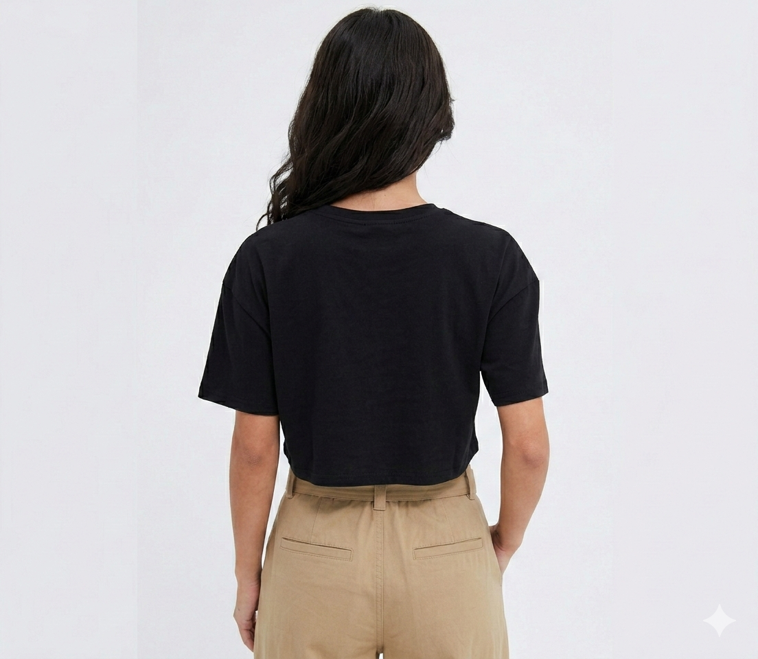 Baddie Black Boxy Tee
