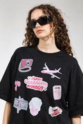 Main Character Energy Black Oversized T-Shirt