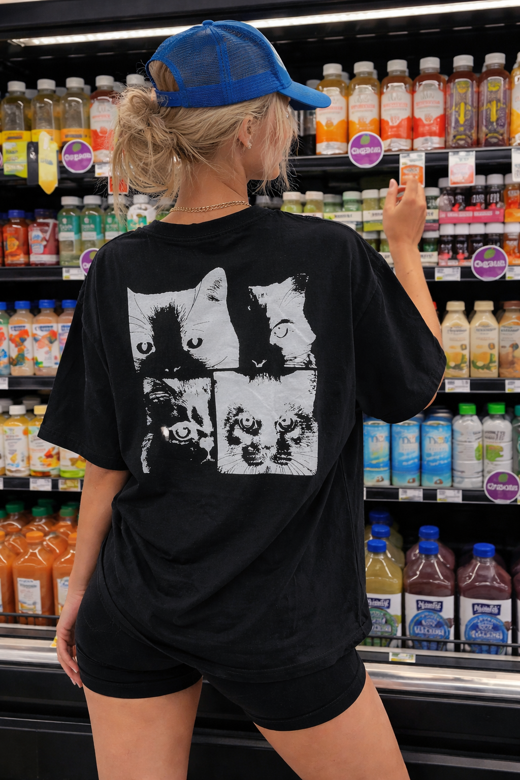 Watching You Black Oversized T-Shirt
