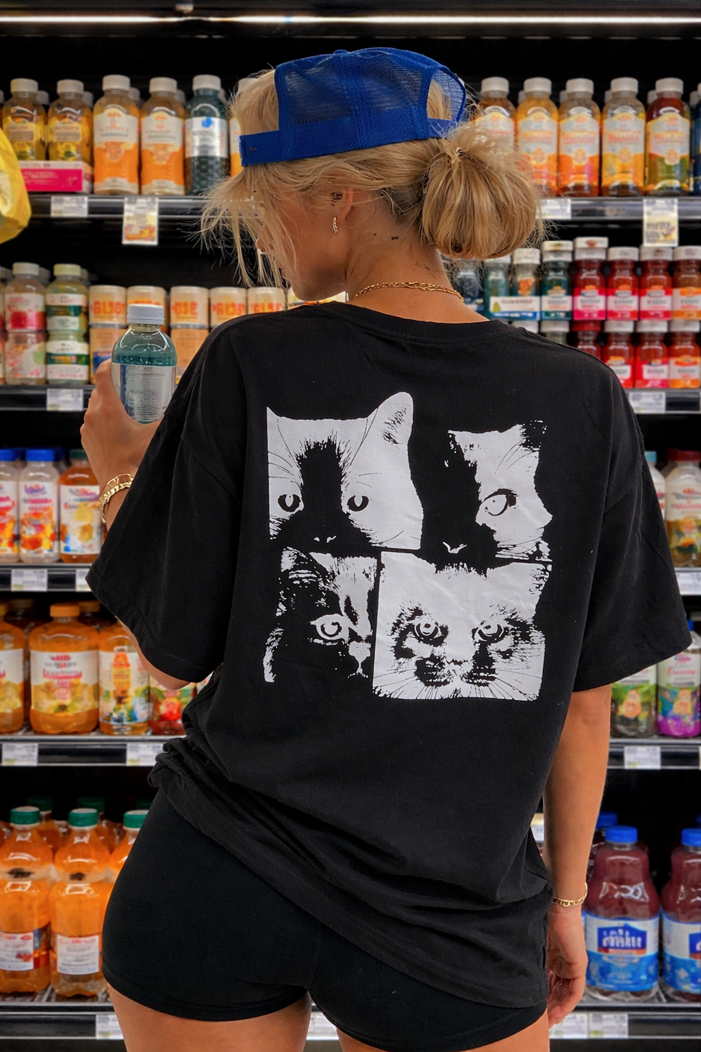 Watching You Black Oversized T-Shirt