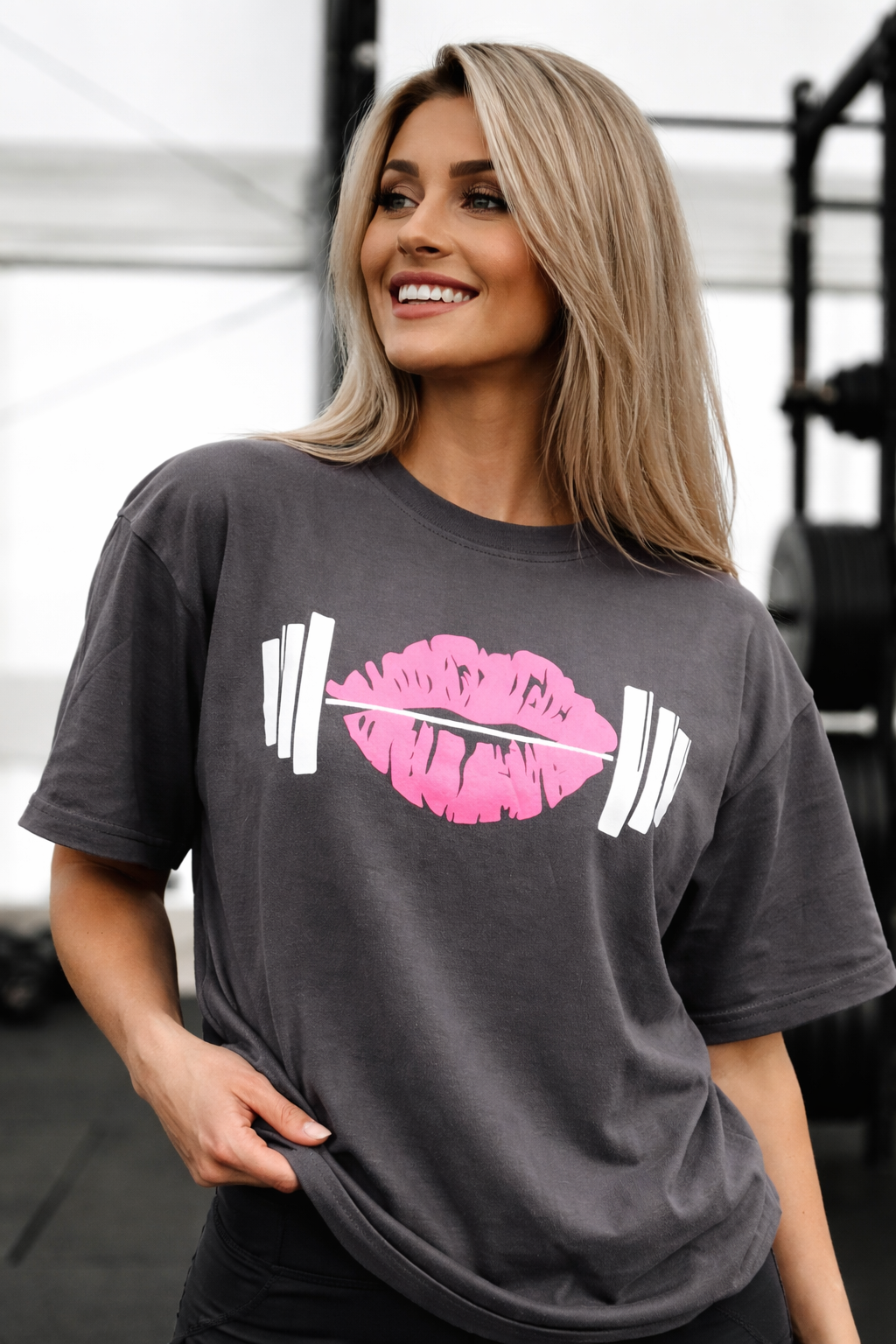Dumbbell Gray Oversized T-Shirt