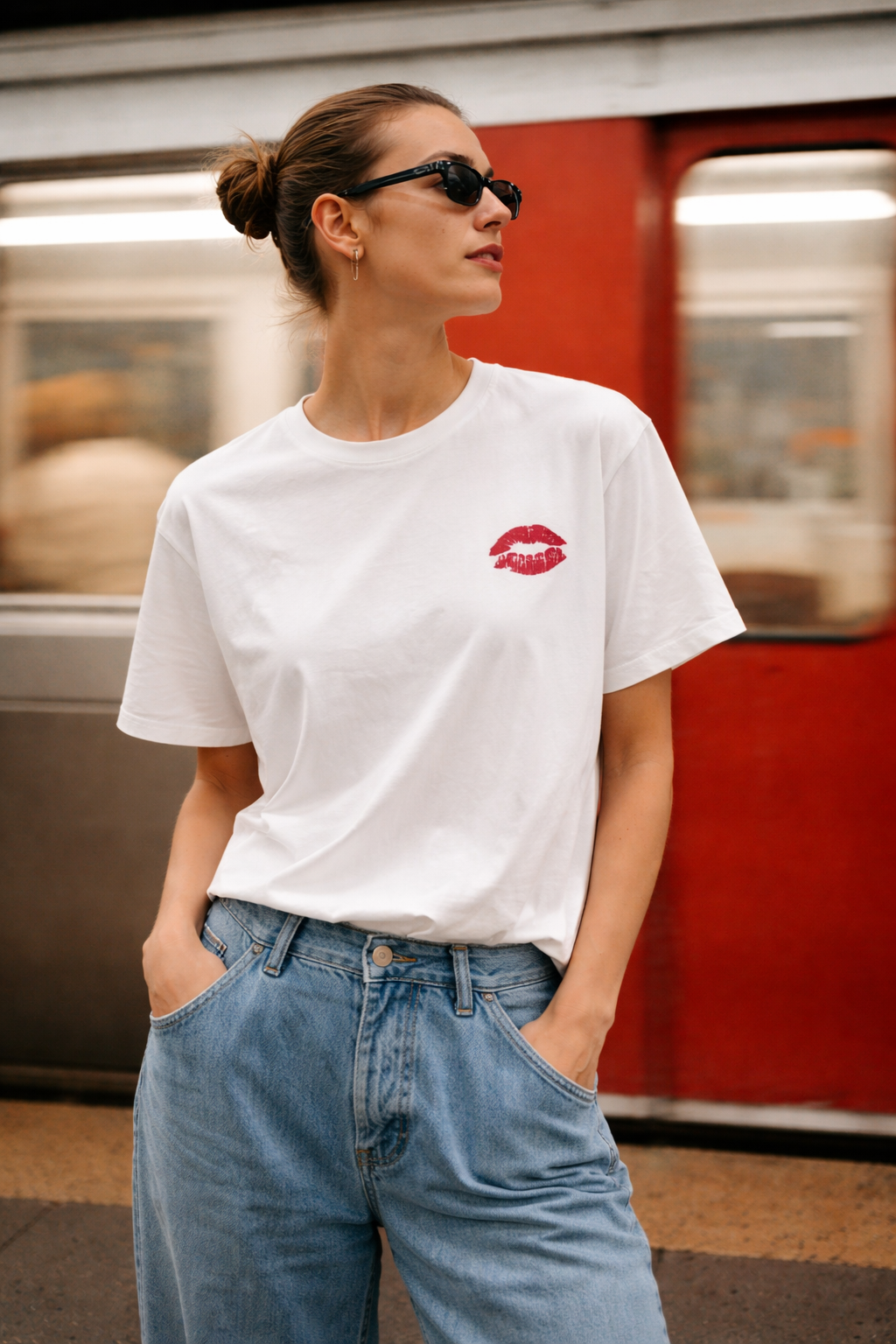 Kiss White Oversized T-Shirt
