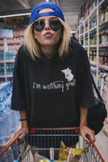 Watching You Black Oversized T-Shirt