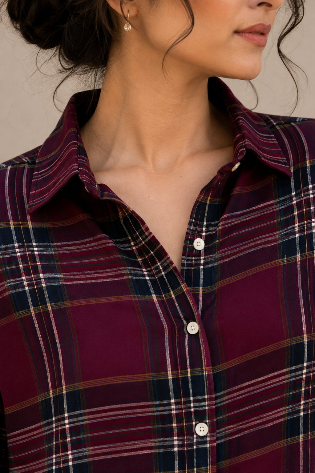 Maroon Check Shirt
