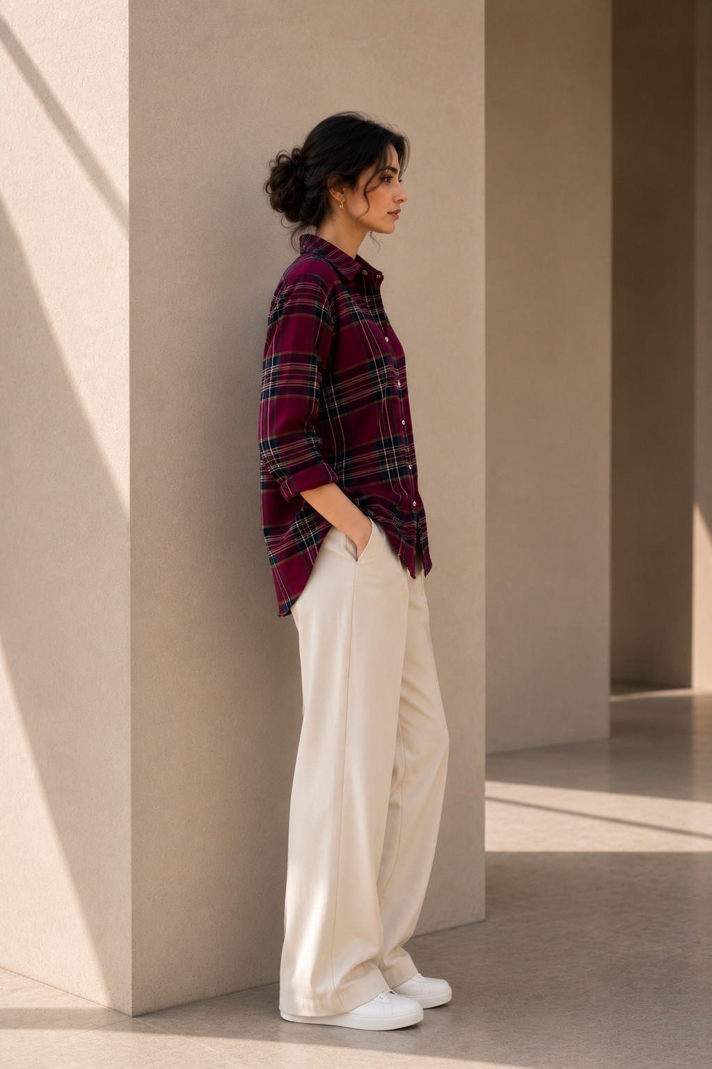 Maroon Check Shirt