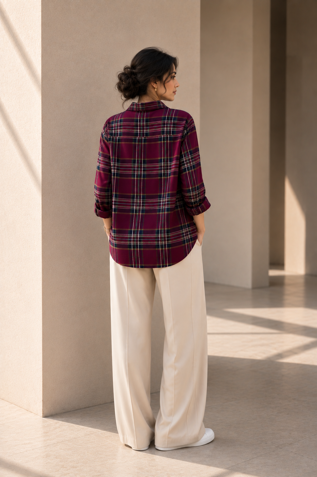 Maroon Check Shirt